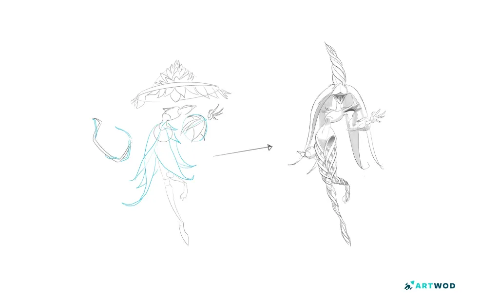 Step 4:&nbsp;Plant Creature Design: Nature Meets Fantasy in Concept Art