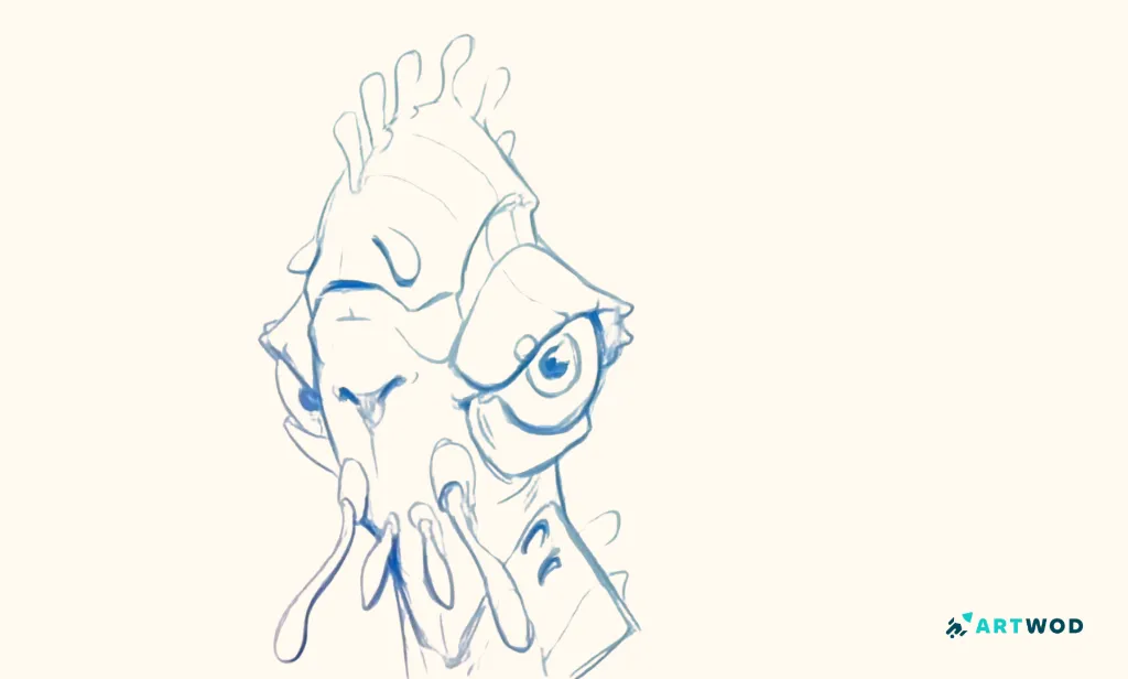 Step 4:How to Draw Alien Heads: Creative Sci-Fi Portraits Guide