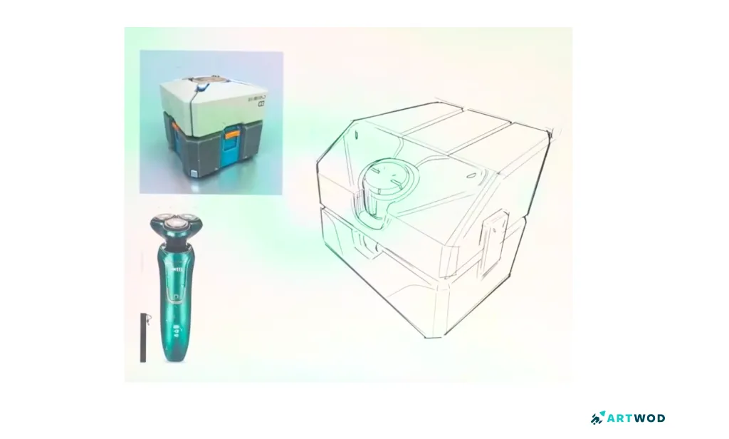 Passo 1: Design de Caixa de Recompensa Sci-Fi: Criando Arte Conceitual Envolvente