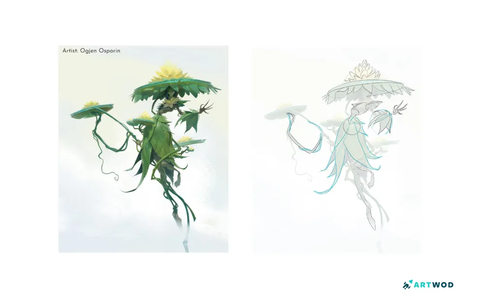 Step 3:&nbsp;Plant Creature Design: Nature Meets Fantasy in Concept Art