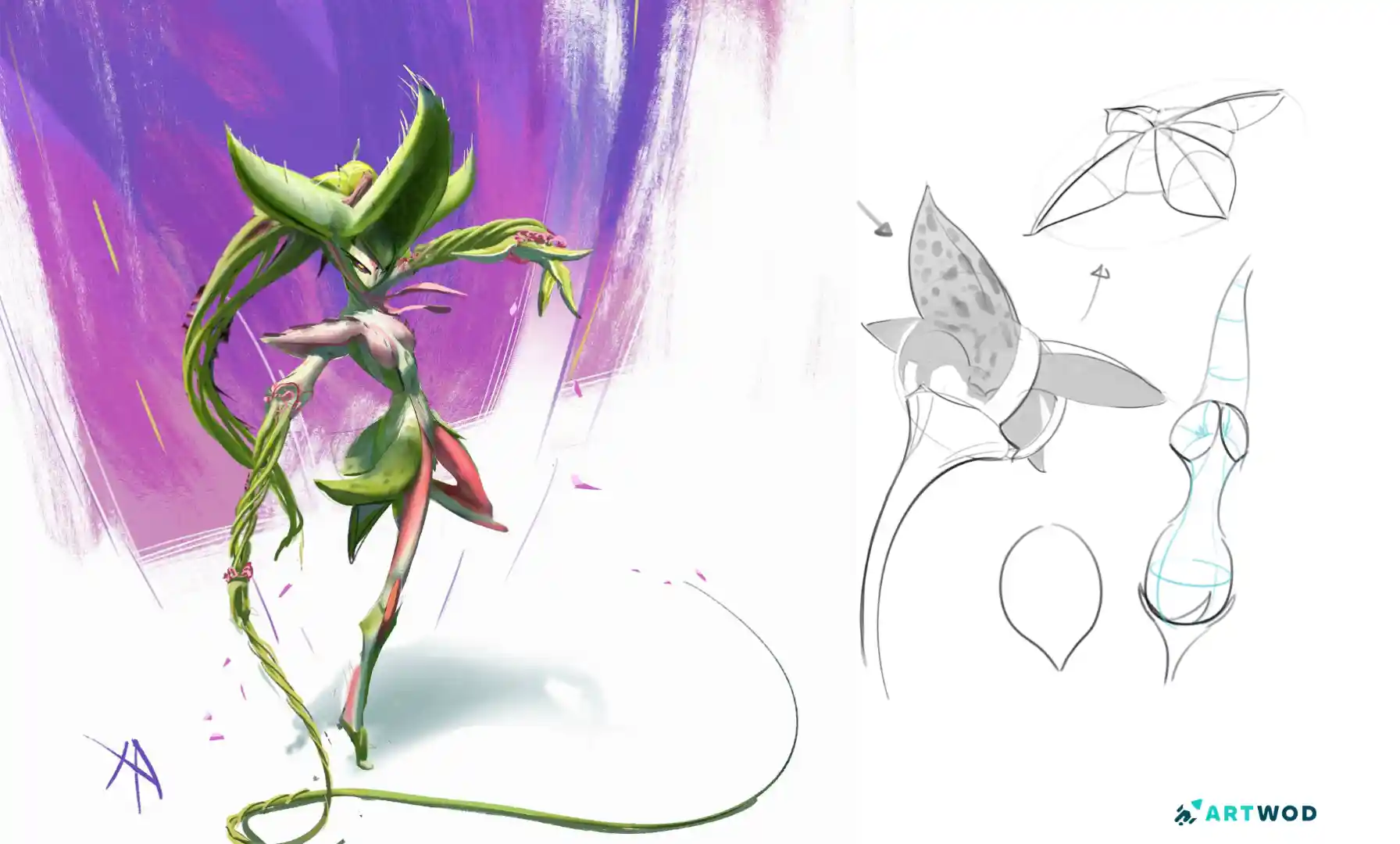 Desenhando Criaturas Vegetais: Combinando Natureza e Fantasia para Arte Conceitual de Criaturas