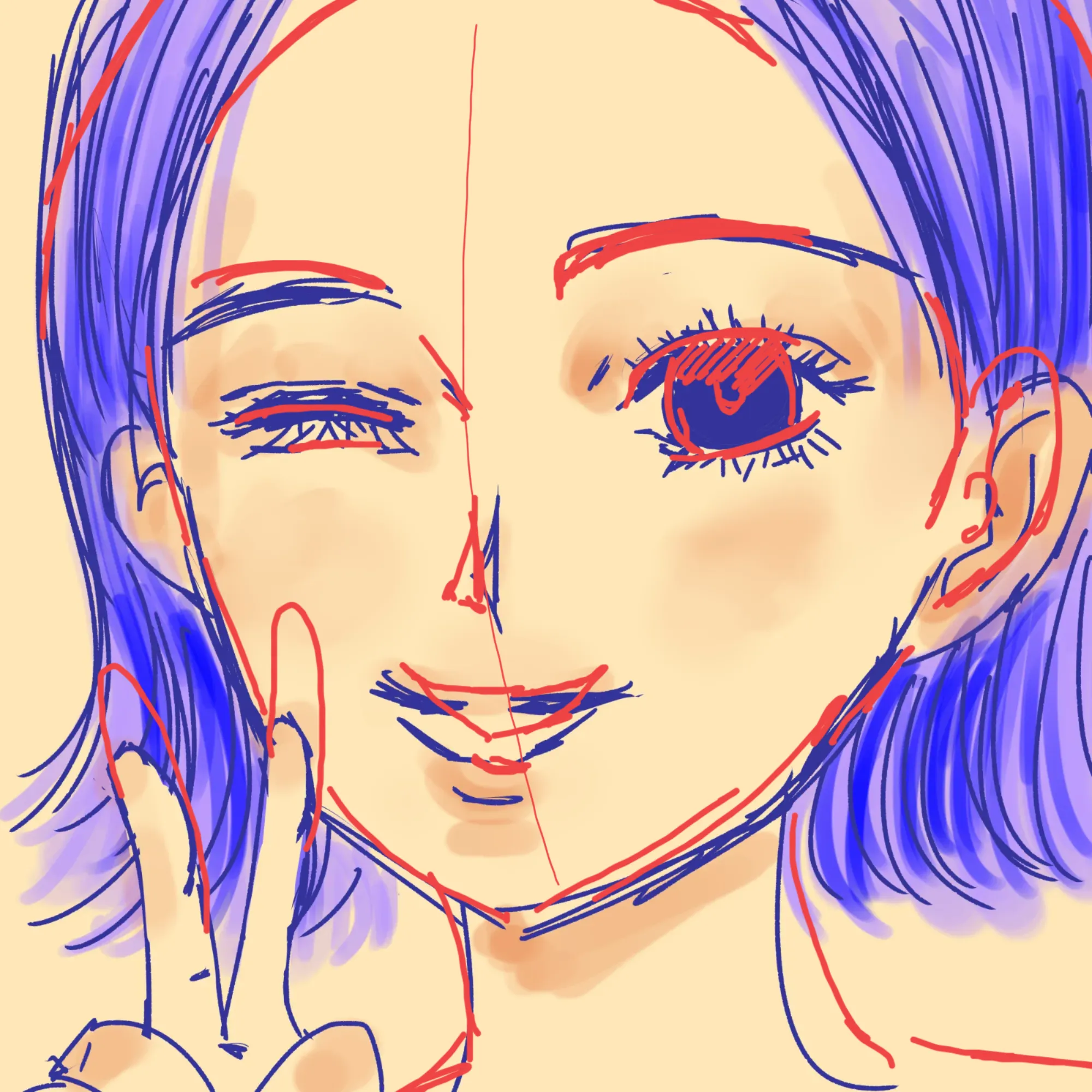 Drawing an anime wink eye but it's not easy as I thought
