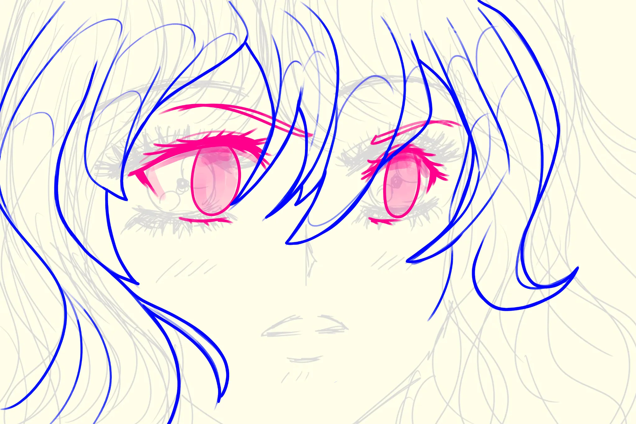 Quick anime eyelashes sketch turned out way too heavy