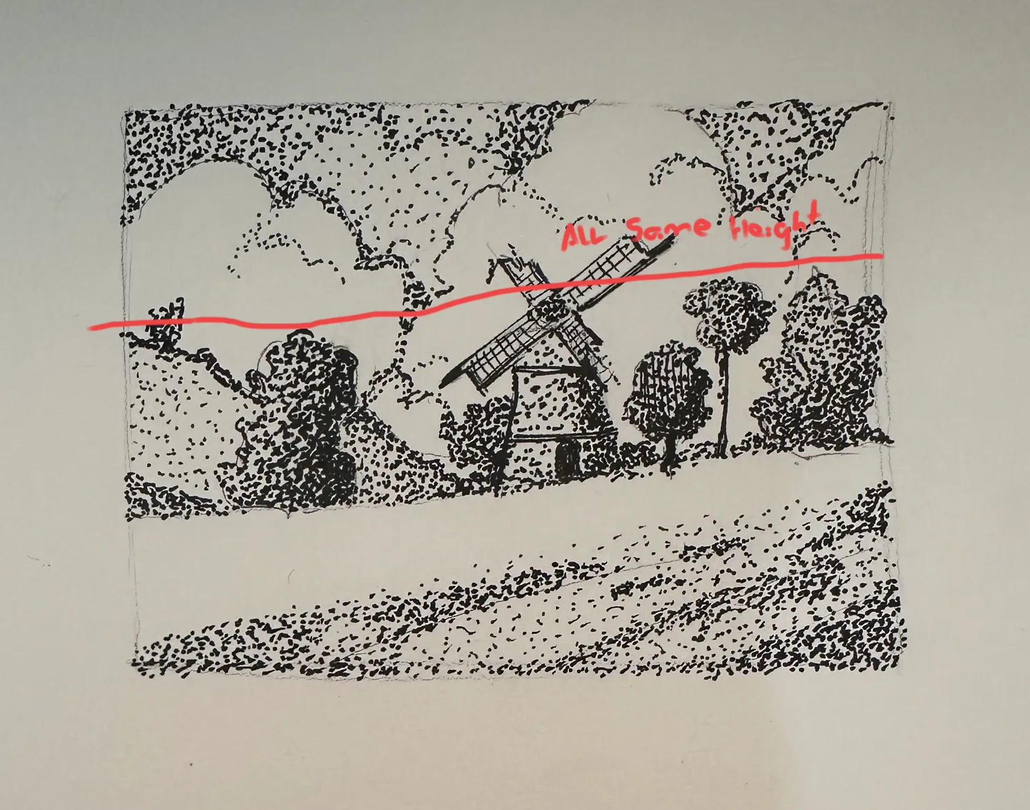 Old Windmill - Stippling