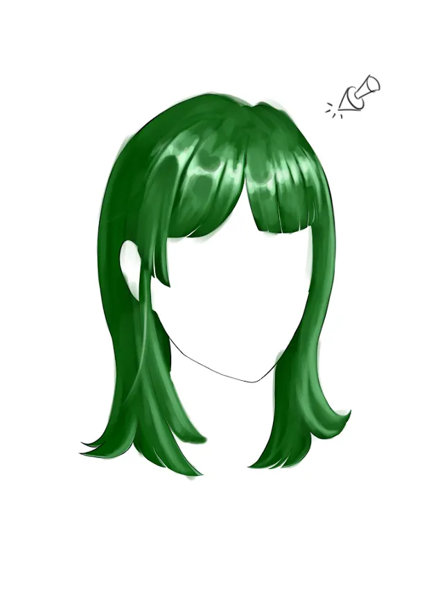 Did a quick anime bangs sketch and color it