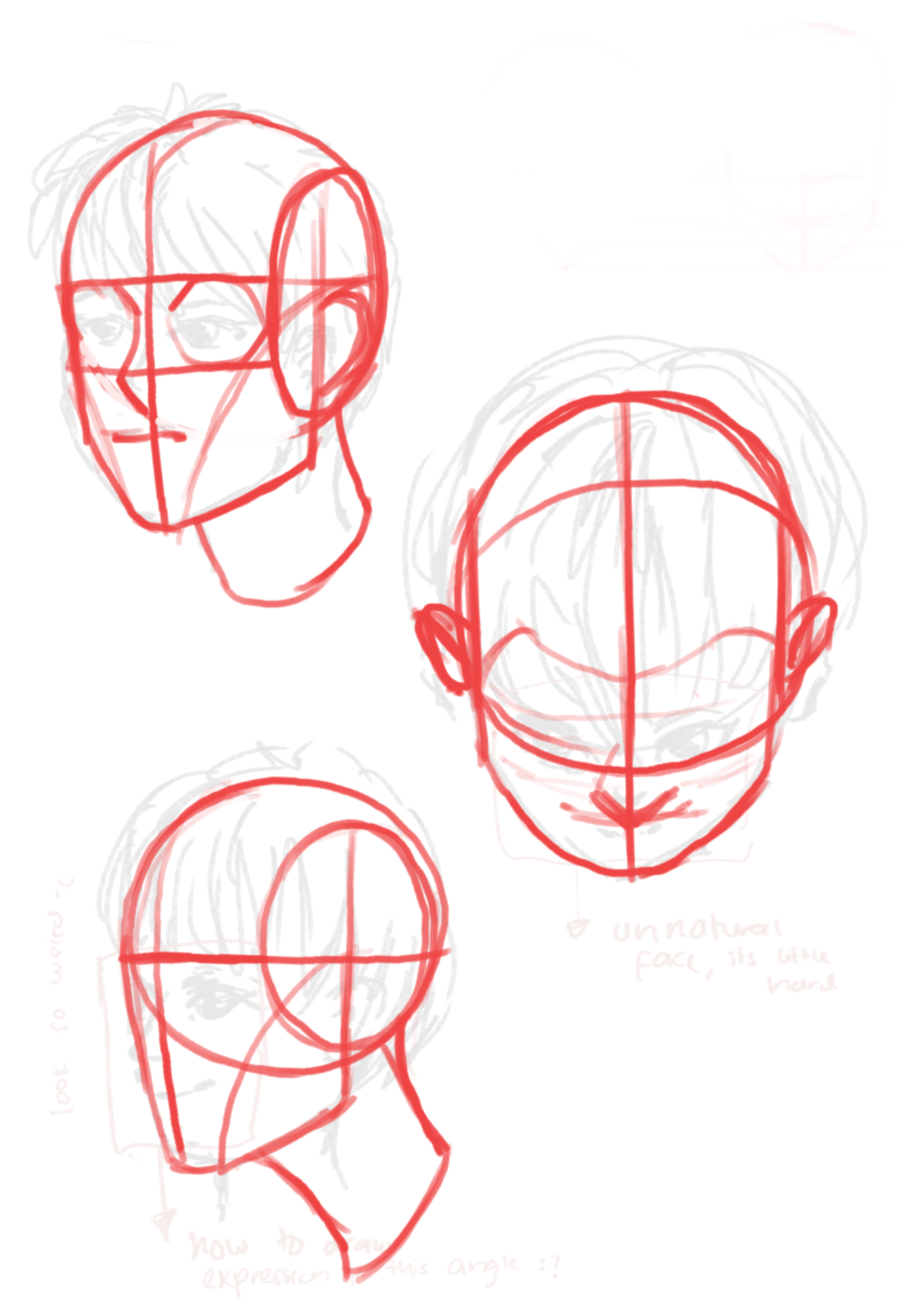Is there an easy way to draw anime heads from different angles? Mine look really unclear and the facial structure feels off.