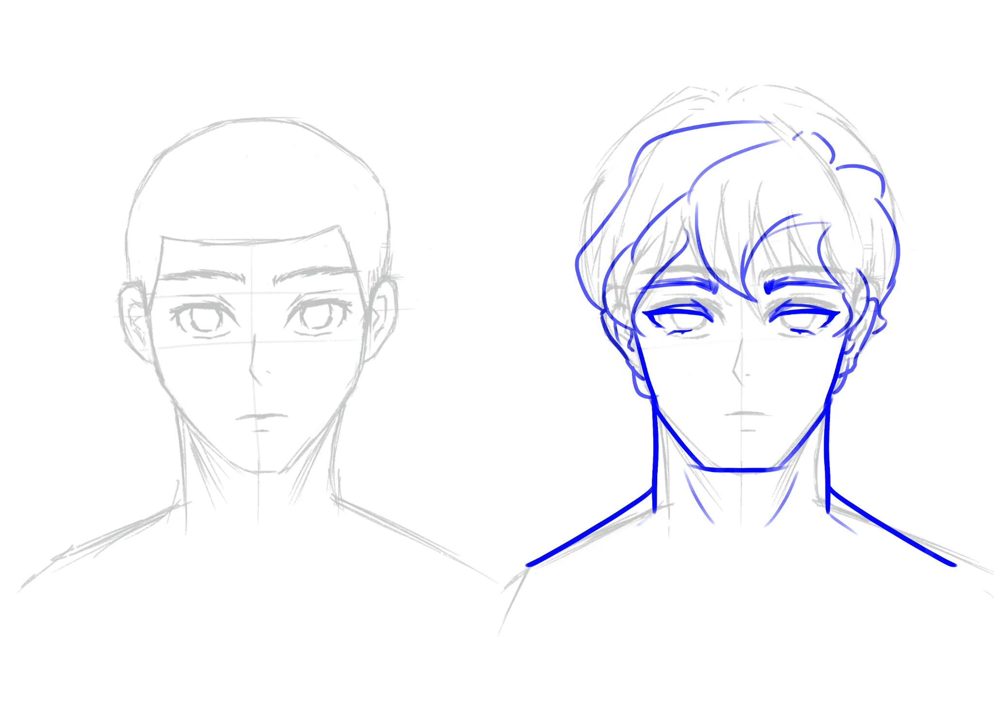 trying to get better at drawing anime boy faces