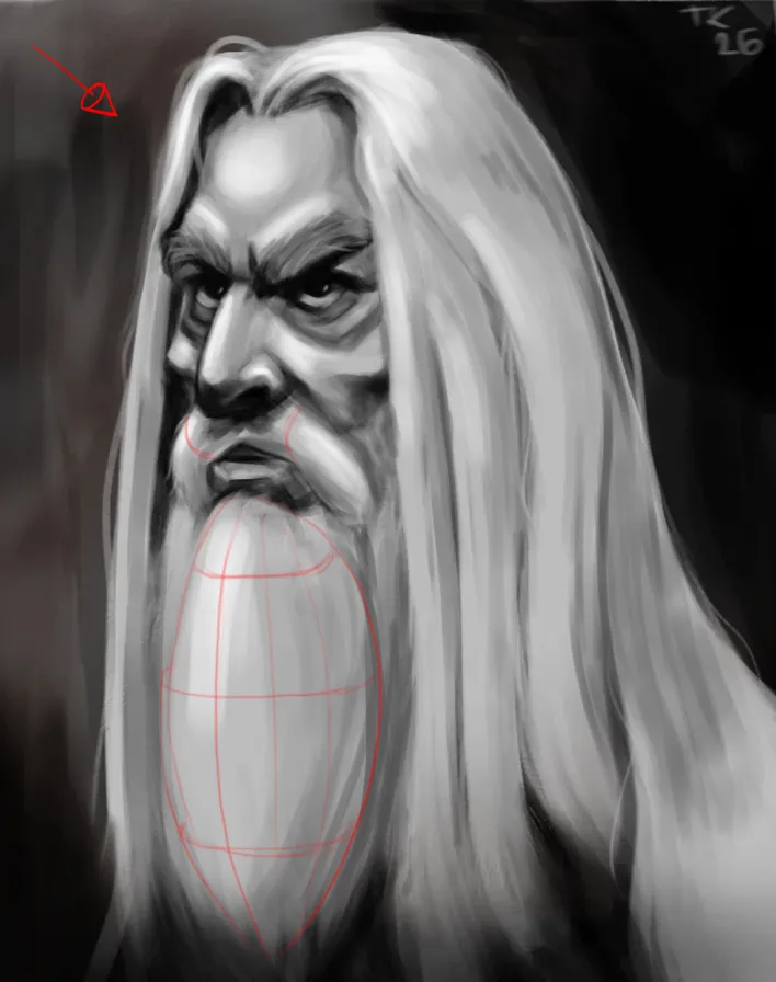 Saruman the White - Stylized portrait