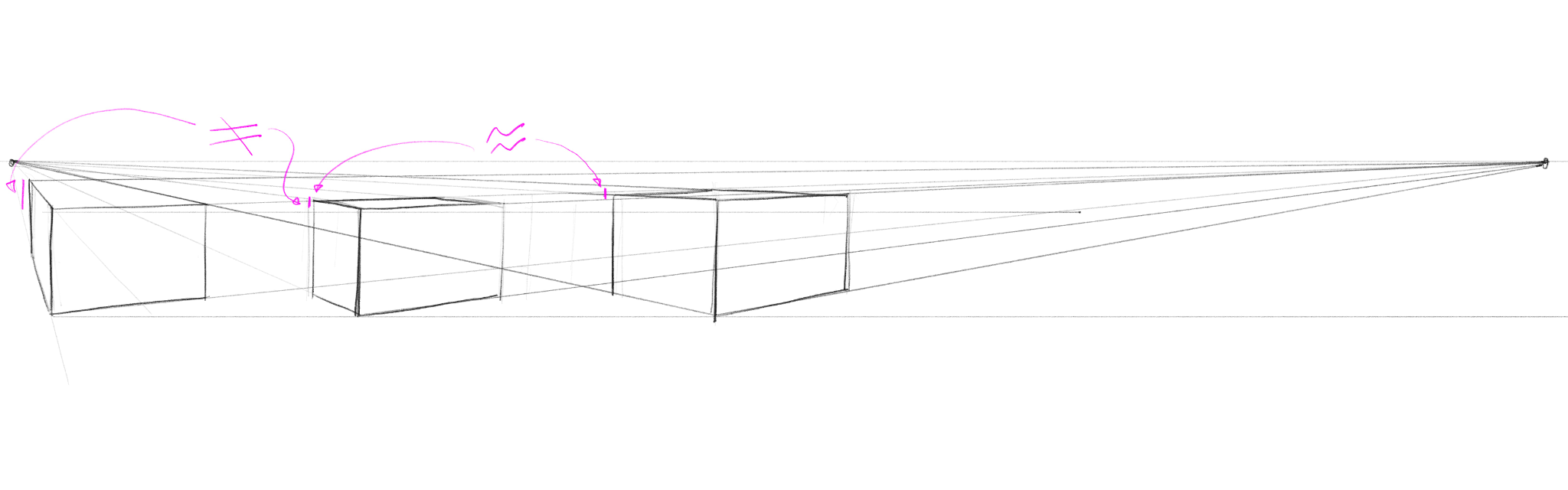 2 point perspective depth issue