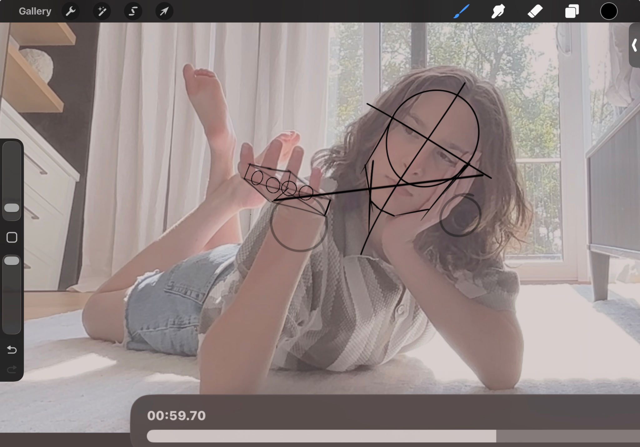 Laying down drawing