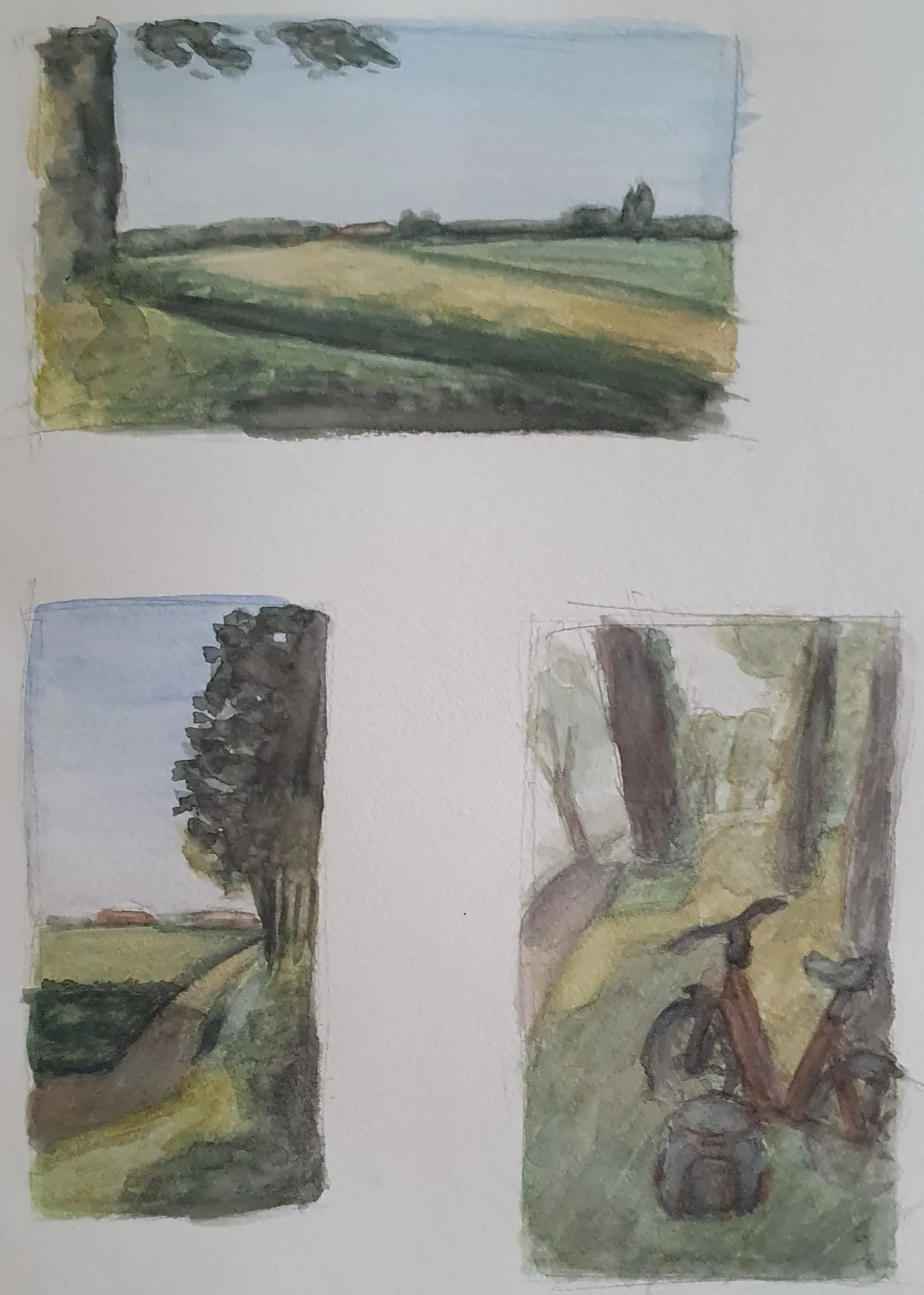 Bike trip color sketches