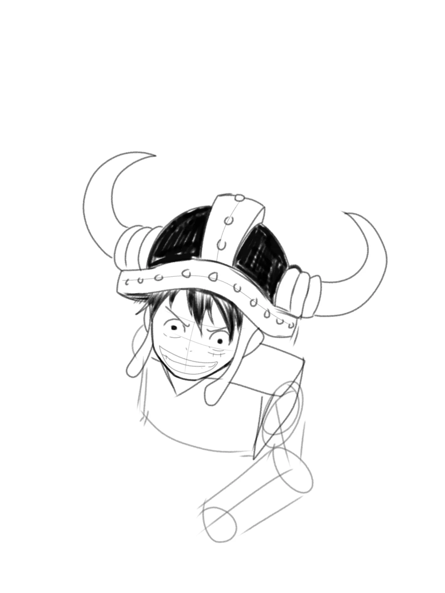 I'm trying to create an anime character named Luffy; I'm having a bit of trouble with the mouth.