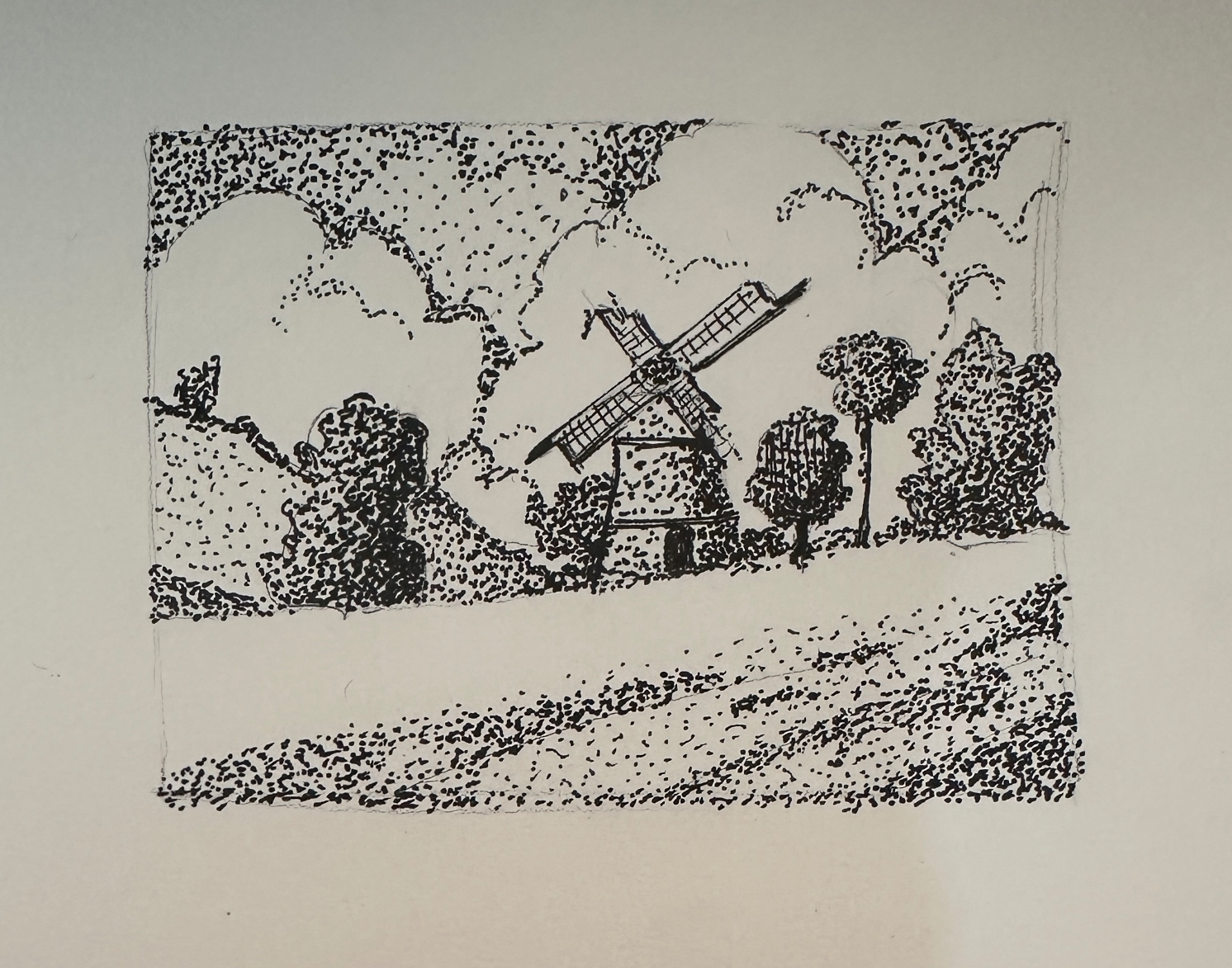 Old Windmill - Stippling