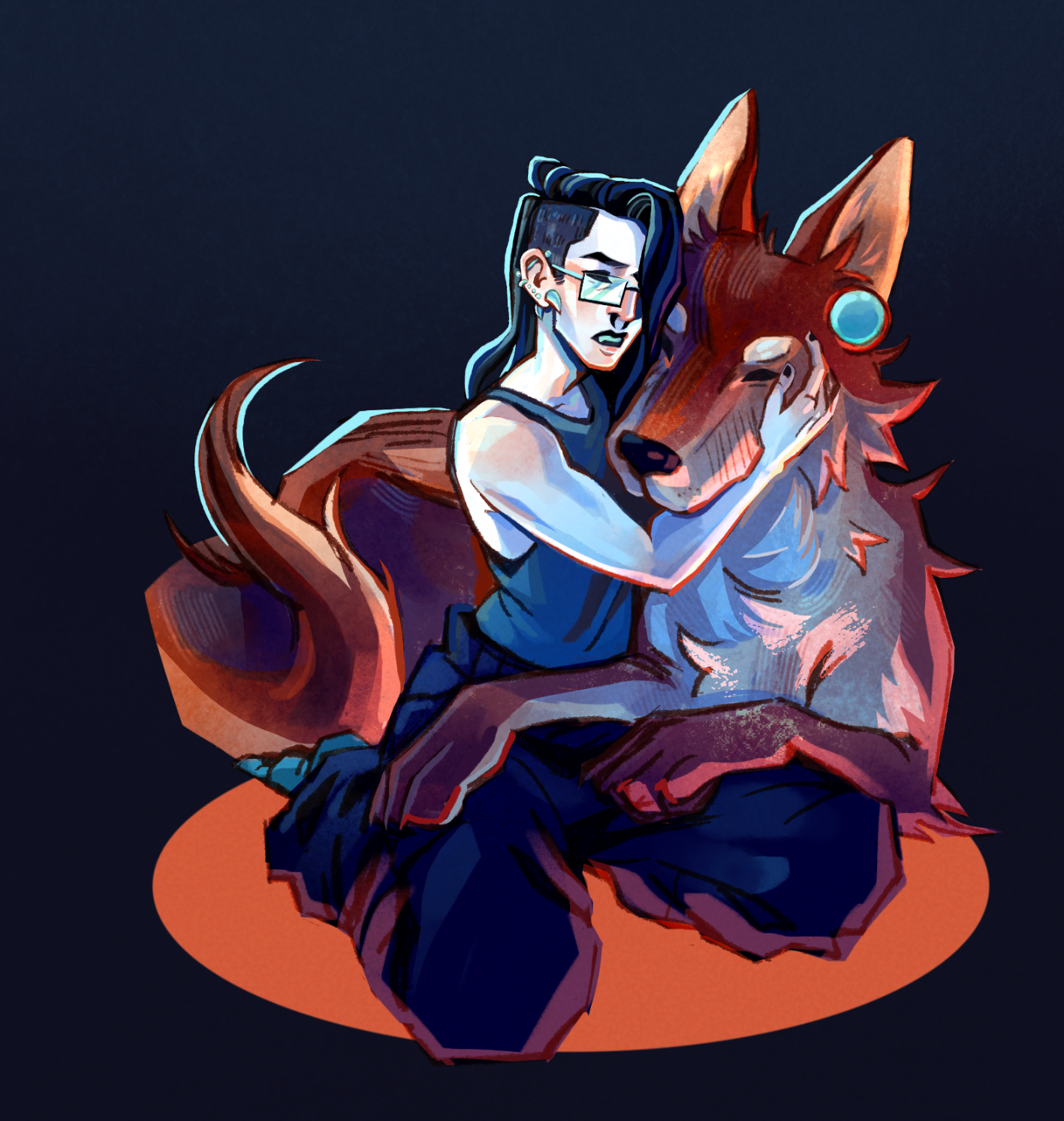 wolf hug